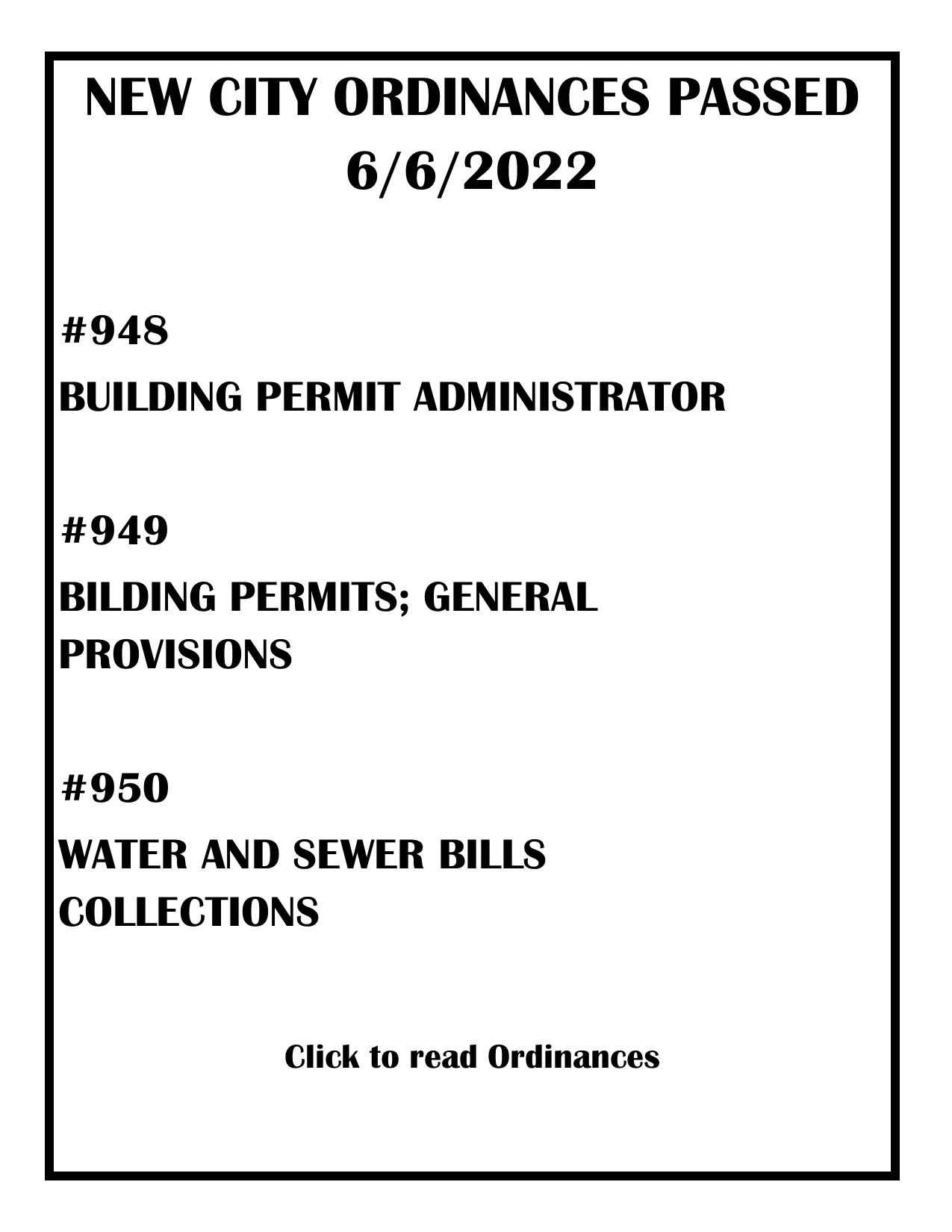 WEBSITE NEW ORDINANCES